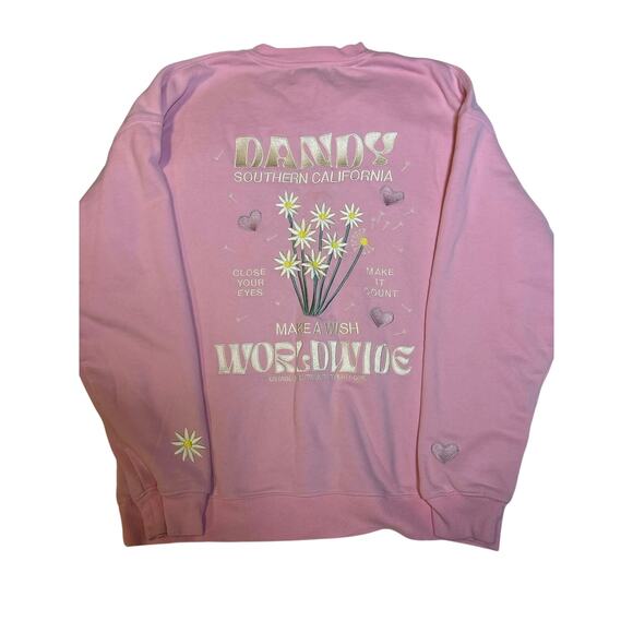 NWT Dandy “Make a Wish” Pink Graphic Sweatshirt / Oversized Crewneck XL - Picture 3 of 7